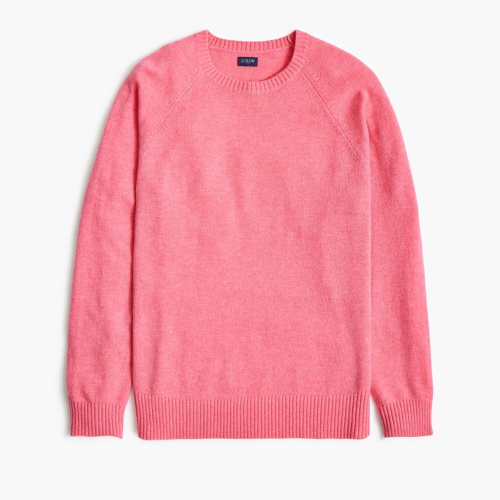 J. Crew Crewneck Sweater in Soft Lambswool Blend Pink Women's Size Medium